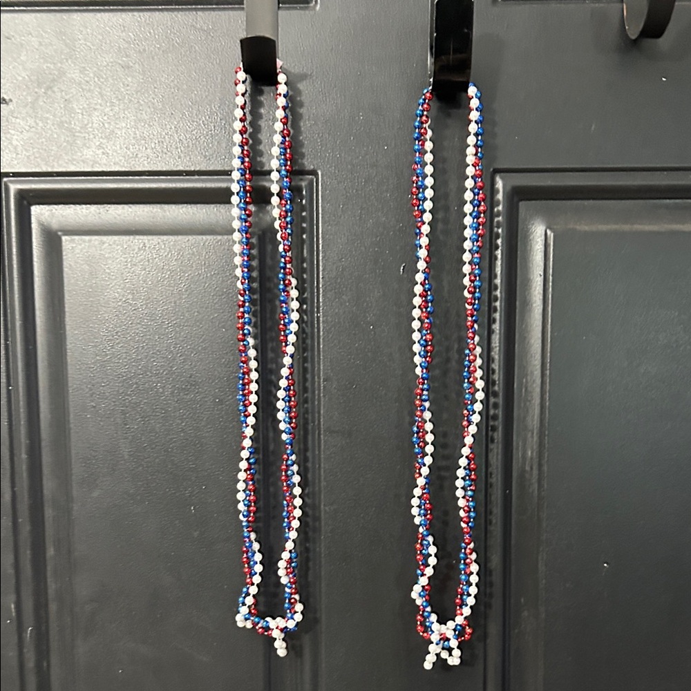 Red, White, and Blue Beaded Necklace